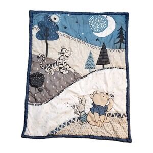 Disney Lambs & Ivy Forever Pooh Baby Crib Comforter Tigger Piglet 42" X 35" Blue